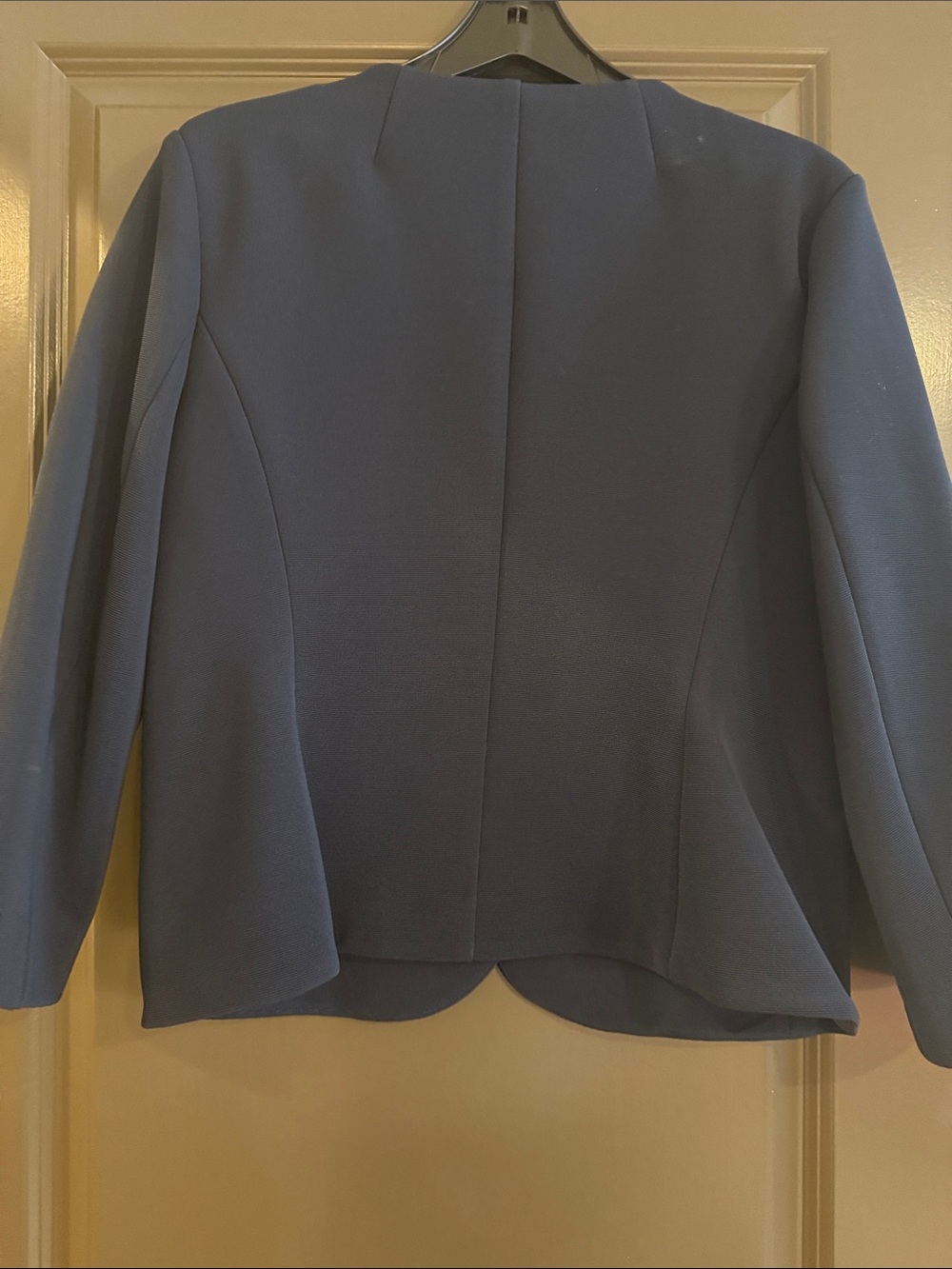 Veronica Beard Kensington Knit Jacket Marine Collarless Blazer with Gold Buttons - Picture 6 of 8